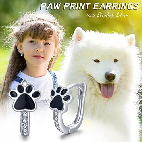 Animal Earrings 925 Sterling Silver Panda Butterfly Ladybug Paw Print Huggie Hoop Earrings Hypoallergenic Earrings Jewellery Gifts for Women Girls Daughter
