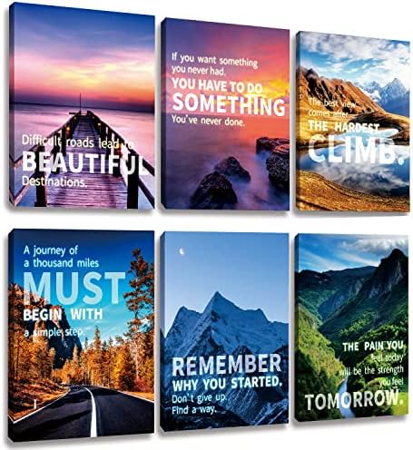 Motivational Wall Art Decoration Painting, landscape Canvas Wall Art，Office Wall Art，Suitable for Library, School, Gym,Office， Living Room,Home Deco,Tabletop/Hanging(29x38cm) Framed