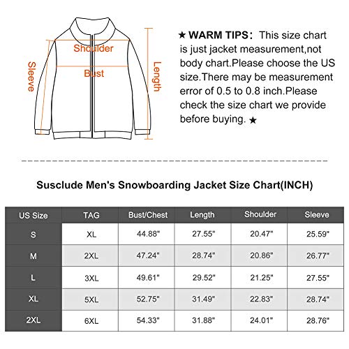Image of Men's Fleece Snowboarding Jacket Winter Windproof Mountain Jacket Fleece Lined Warm Hooded with Multi-Pockets