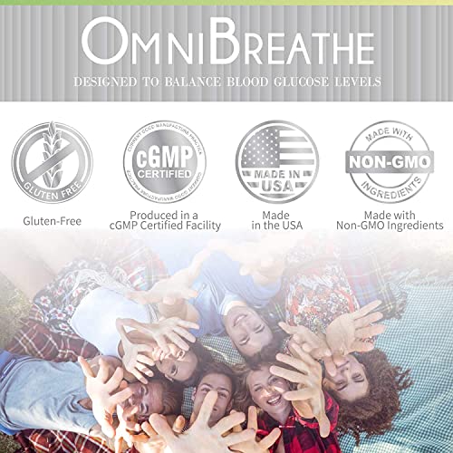 Omnibreathe - Inhaler Mate,Improve Breathing From Inside,Cough/Mucus Relief For Copd,Feel Changes In 24 Hours,Blend W. Nac Supplement & Natural Herbs,60 Capsules(Take 2 W. Meal,1 To 3 Times A Day) #TOP5