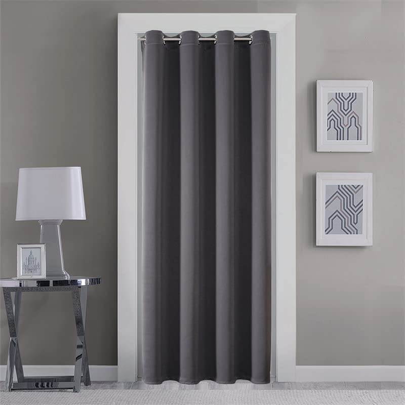 GYROHOME Cortinas Opacas con Ojales, Suaves y duraderas, Cortinas Opacas para oscurecer la habitación, 1 Panel, para Sala de Estar y Dormitorio, Gris Oscuro, 100 x 200 cm