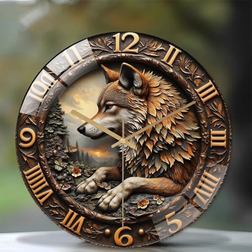 Reloj de pared redondo de vidrio templado 12 pulgadas miniatura 2