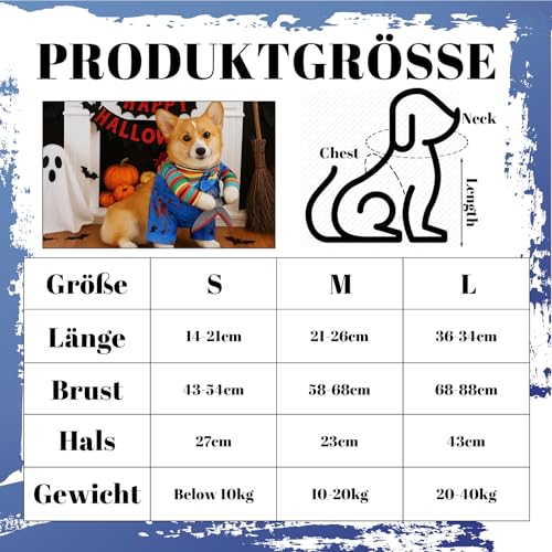 Hundekostüm Halloween,Halloween Kostüm Hund,Verstellbares Lustiges Cosplay Party Haustier Katze Hunde Kostüm (S)