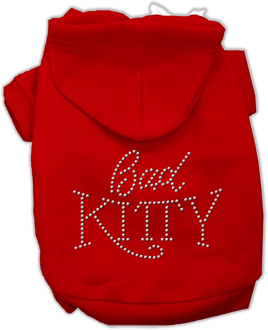 Mirage Pet Products 8-Inch Bad Kitty Rhinestud Hoodie, X-Small, Black