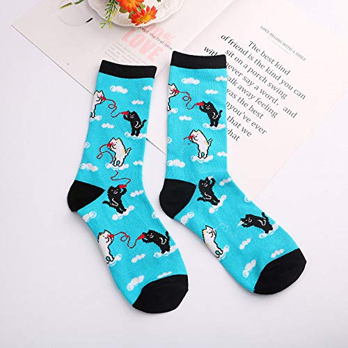 Chaussettes automne hiver femmes coton motif chat chien socquettes douces