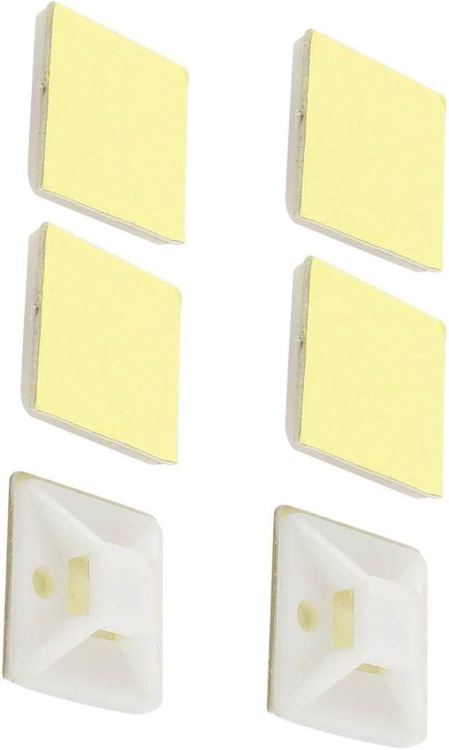 Cable tie Fixing seat 6 Pcs 25 x 25mm Square Design Self-Adhesive Cable Tie Mount Base White