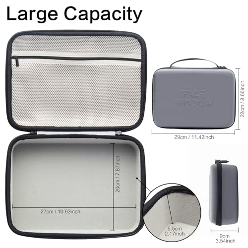 Image of Face Shadow Hard EVA Travel Sunglasses Organizer Case, Adjustable Slot For Multiple Pairs, Portable Eyeglasses Storage Box for Men Women - 8 Slots