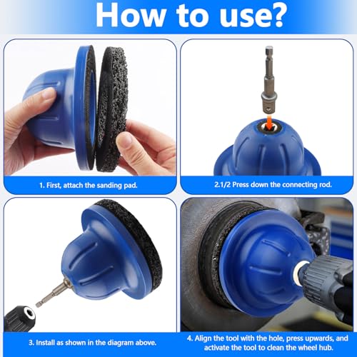 CYUaoao Ø 150 mm Radnabenschleifer, Innen Ø 90 mm Radnaben Bürste für Auto, Radnabenreiniger, Nabenschleifer für Rostentfernungm, Verschmutzungen (3er Packung)