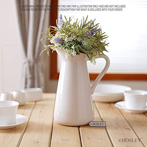 Hosley Cream Ceramic Pitcher Vase Is 10 Inches High And Is Perfect For Flowers Or Decorative Use And Is Ideal For Dried Floral Arrangements Gifts For Home Weddings Spa And Aromatherapy Settings O3 #TOP4
