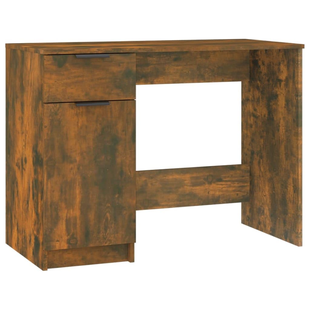 Scrivania affumicatura 100 x 50 x 75 cm, materiale in legno, robusto computer desk per casa, ufficio, desk con cassetto e scomparti, Writing Table per Bedroom