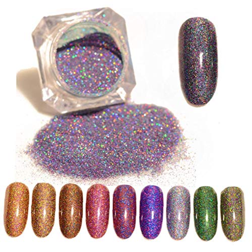 1 Box Starry Holographic Nagel Glitter Puder Holo Staub Maniküre-Nagel-Kunst-funkeln-Puder Für Salon Startseite Nail Art…
