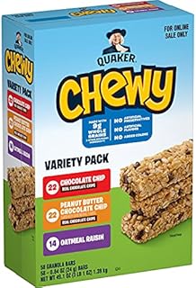 Quaker Chewy Granola Bars, 3 Flavor Variety Pack,58 Count (Pack of 1)