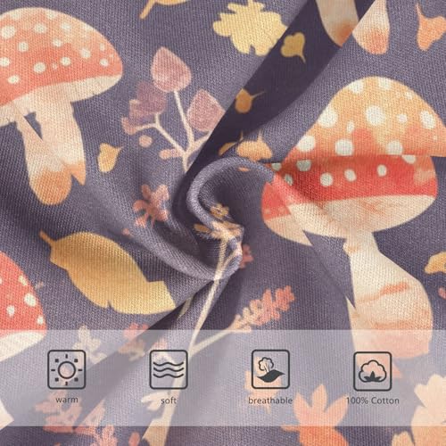 Watercolor Fall Woodland Mushrooms Leaves Pattern Toddler Boy Cotton Kids Underwear Cute Children Panties3