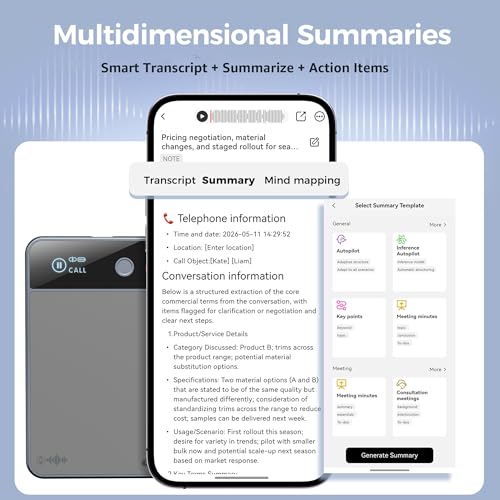 URJD AI Voice Recorder with 1-Year Pro Included, AI Meeting Notes by URJD - Image 4