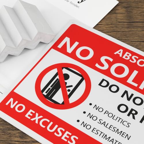 The Lord of the Tools Warnschild mit Aufschrift No Soliciting Not Ring Bell No Knock, 30 x 20 x 0,15 cm, PVC, mit vorgebohrten Befestigungslöchern, für Zuhause oder Geschäft, 2 Stück