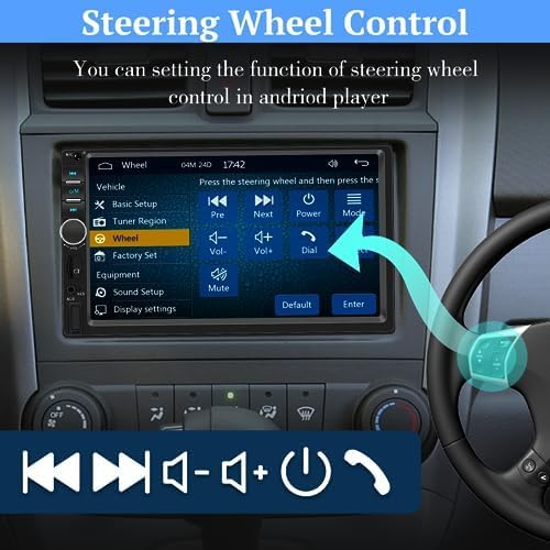 Miniatura 4 de Estéreo de auto doble DIN con Carplay y Android Auto, radio de coche con pantalla táctil HD de 7 pulgadas con Bluetooth y enlace de espejo,