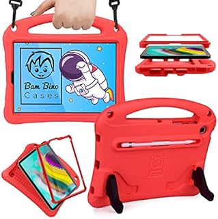 Bam Bino Space Suit [Rugged Kids Case] for Samsung Galaxy Tab S5e 10.5 | Designed in Australia, for Children | Stylus Holder, Screen Guard, Strap (Tangerine)