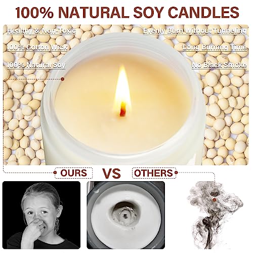 4 Pack Candles For Home Scented, Scented Candles Gifts For Women, 4 X7 Oz 200 Hour Burn Soy Candles, Aromatherapy Candles, Apple Cinnamon & Patchouli Cinnamon Candle Set For Women Men Birthday Gifts #TOP3