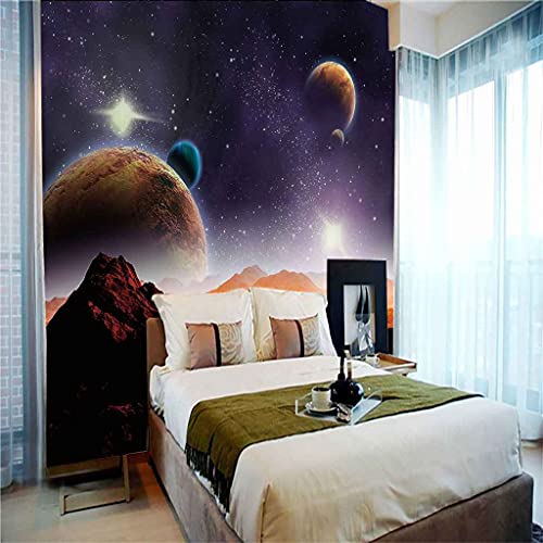 Toile panoramique 3D espace univers sticker mural géant 350x256