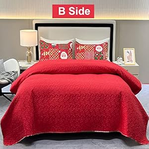 Christmas Quilt Set Twin Size Red Santa Claus Snowman Reindeer Plaid Patchwork Quilted Bedspread Coverlet Set 2 Pieces Bedding Set Reversible Lightweight Comforter Bed Cover Blanket with Pillowcase Christmas Quilt Set Twin Size Red Santa Claus Snowman Reindeer Plaid Patchwork Quilted Bedspread Coverlet Set 2 Pieces Bedding Set Reversible Lightweight Comforter Bed Cover Blanket with Pillowcase