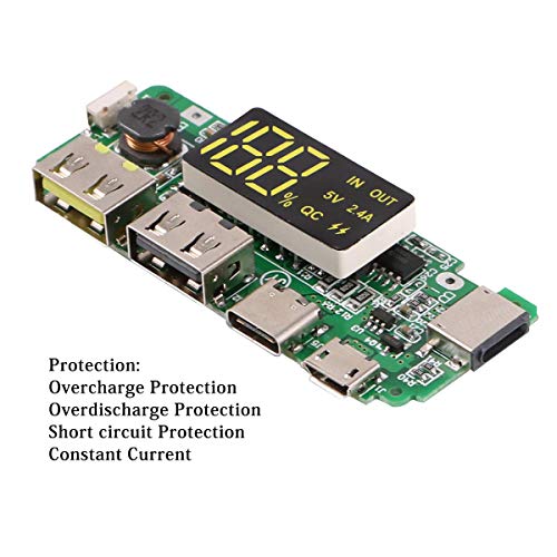 Image of UG LAND INDIA 186 50 Charging Board Dual USB 5V 2.4A Mobile Power Bank Module 186 50 Lithium Battery Charger Board with Overcharge Overdischarge Short Circuit Protection DIY USB Power Bank Board