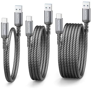deleyCON 3x USB-A auf USB-C Kabel Kurz (0, 5m + 1m + 2m) USB 3.0 5Gbps (USB 3.2 Gen1) Ladekabel Datenkabel für Smartphone Tablet Notebook Kamera HDD SSD Externe Festplatte Usw.