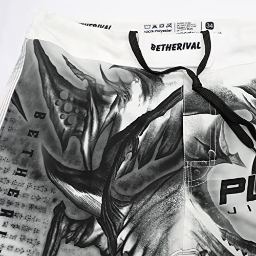 TPAZGHE Calções masculinos de boxe para treino de kickboxing para luta de MMA, Black Jack UFC, BJJ,