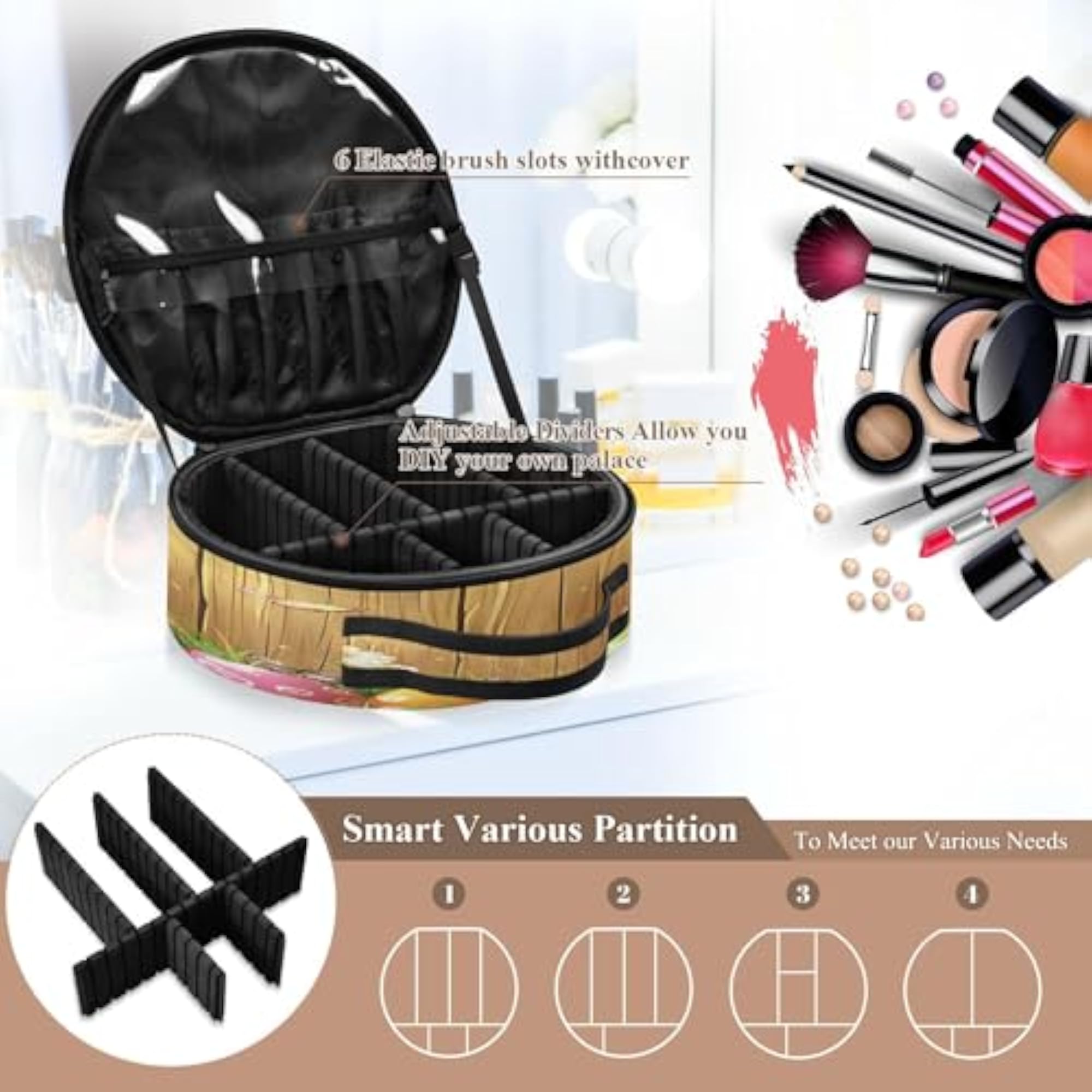 Easter Eggs in Grass Travel Makeup Case