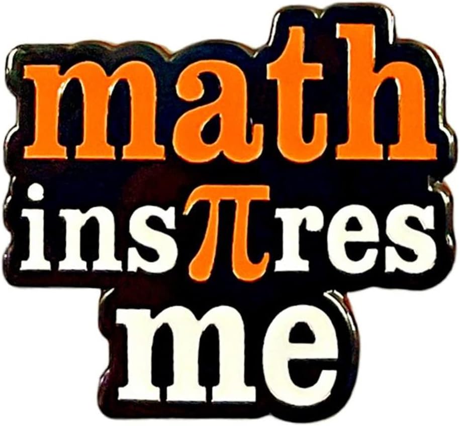 Pi Symbol Math Inspires Me Enamel Pin Funny Metal Badge Brooch Cartoon Letter Designs Brooch Pin for Backpacks, Clothes, Jackets, Hats, Bags