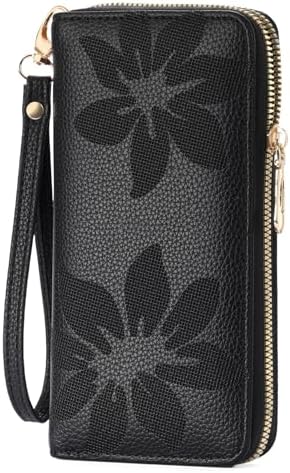 RNIEGA Wallet Women Leather RFID Blocking Wristlet wallets Ladies...