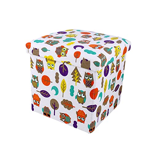 ZABEES Taburete plegable para reposapiés, taburete de almacenamiento que puede sentarse para adultos, multifuncional, cuadrado, para cambiar zapatos, taburete otomano para dormitorio, sala de estar