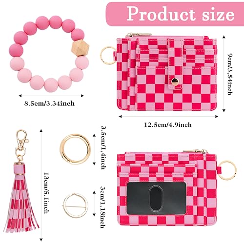 Image of KNGITRYI Wristlet Wallet for Women,RFID Keychain Wallet with Beaded Strap