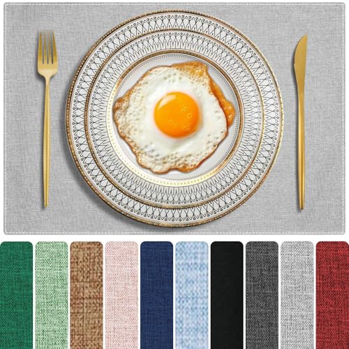 Cloth Placemats Set of 6, Cotton Linen Blend Machine