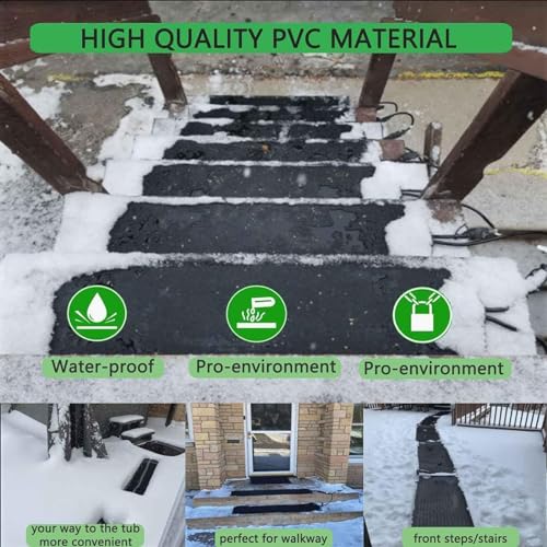 Tapis de fonte de neige chauffant, antidérapant pour escaliers et allées, vitesse de fusion de 5,1 cm/h, système de déneigement d'hiver de 38,1 x 60 m, 40 * 60in / 101,6 x 152,4 cm