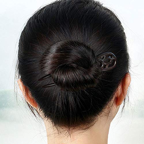 PIXNOR Pauzinhos de Cabelo de Madeira Em Forma de U Ocos Palitos de Cabelo Vintage Prendedor de Rabo