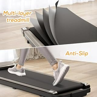 4 in 1 Walking Pad Treadmills for Home, App Stats View, 2.5 HP Quiet Engine 130 kg Capacity, Running Machines Home for Heavy People, Under Desk Treadmill with Handle