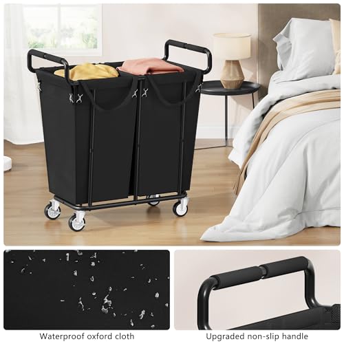 Image of Gewudraw Laundry Sorter with Wheels, 95-Gallon Heavy Duty Laundry Hamper