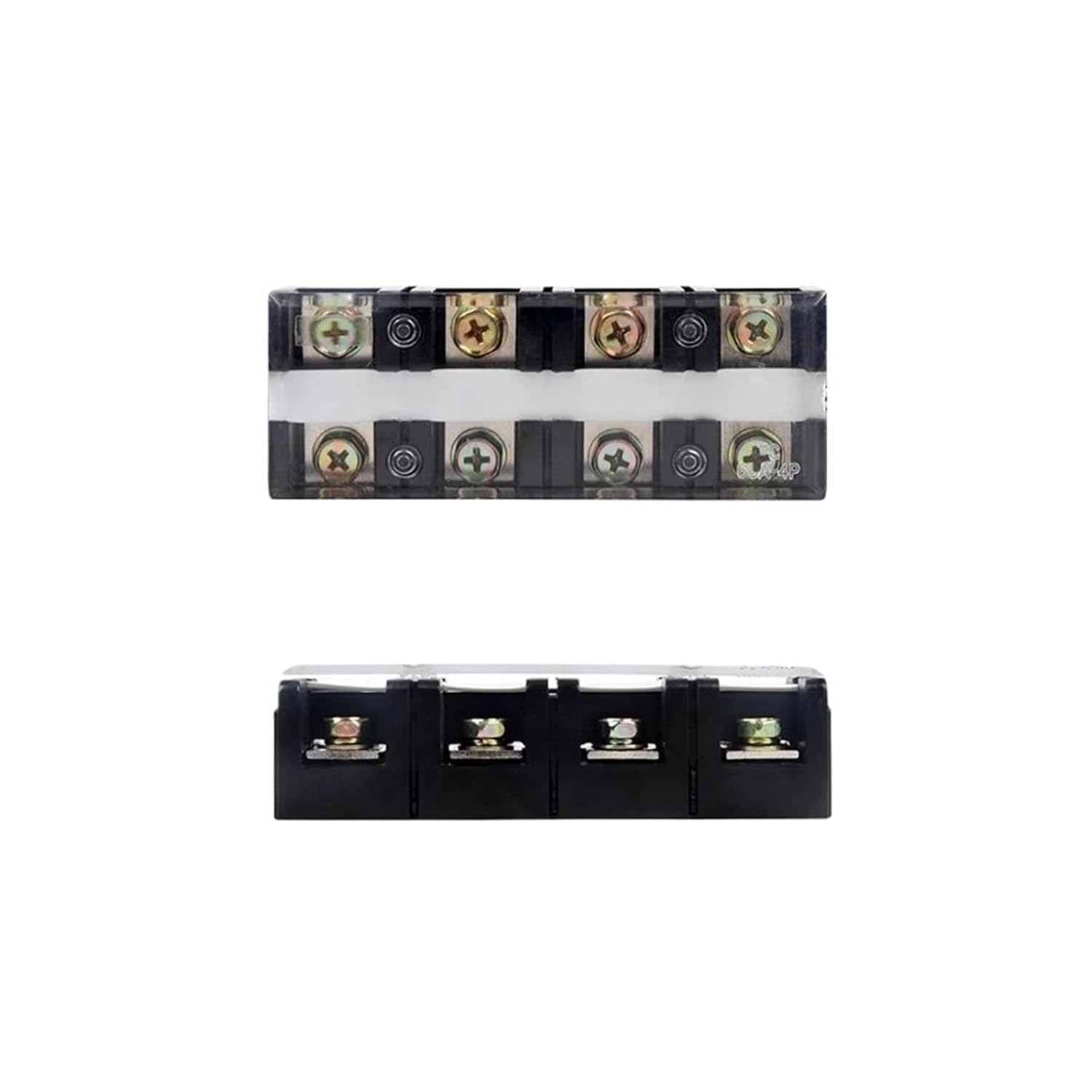 TC-603 TC-1002 TC-1003 Terminal Block Row TC Series 60A 600V 4P Connection Lug Plate Fixed Covered Screw Barrier Strip(TC-2004)