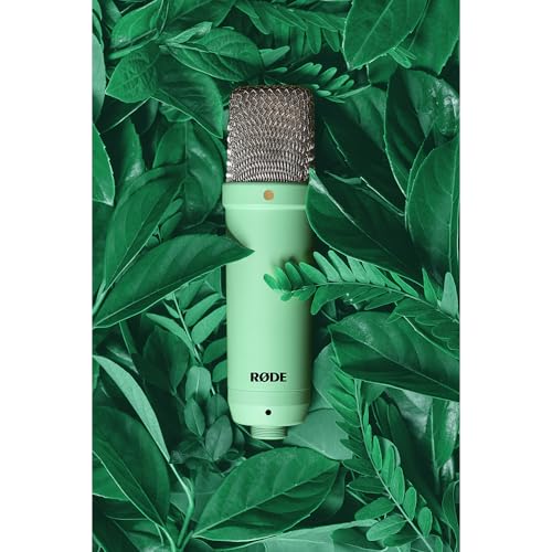 Image of RODE NT1 Signature Series Large-Diaphragm Condenser Microphone with Shock Mount, Pop Filter and XLR Cable for Music Production, Vocal Recording, Streaming and Podcasting (Green) | HF6 1-Inch Capsule, Cardioid, 4 Dba Self-Noise, 142 Db Spl, Includes SM6 Shockmount, Pop Filter and 6m Xlr