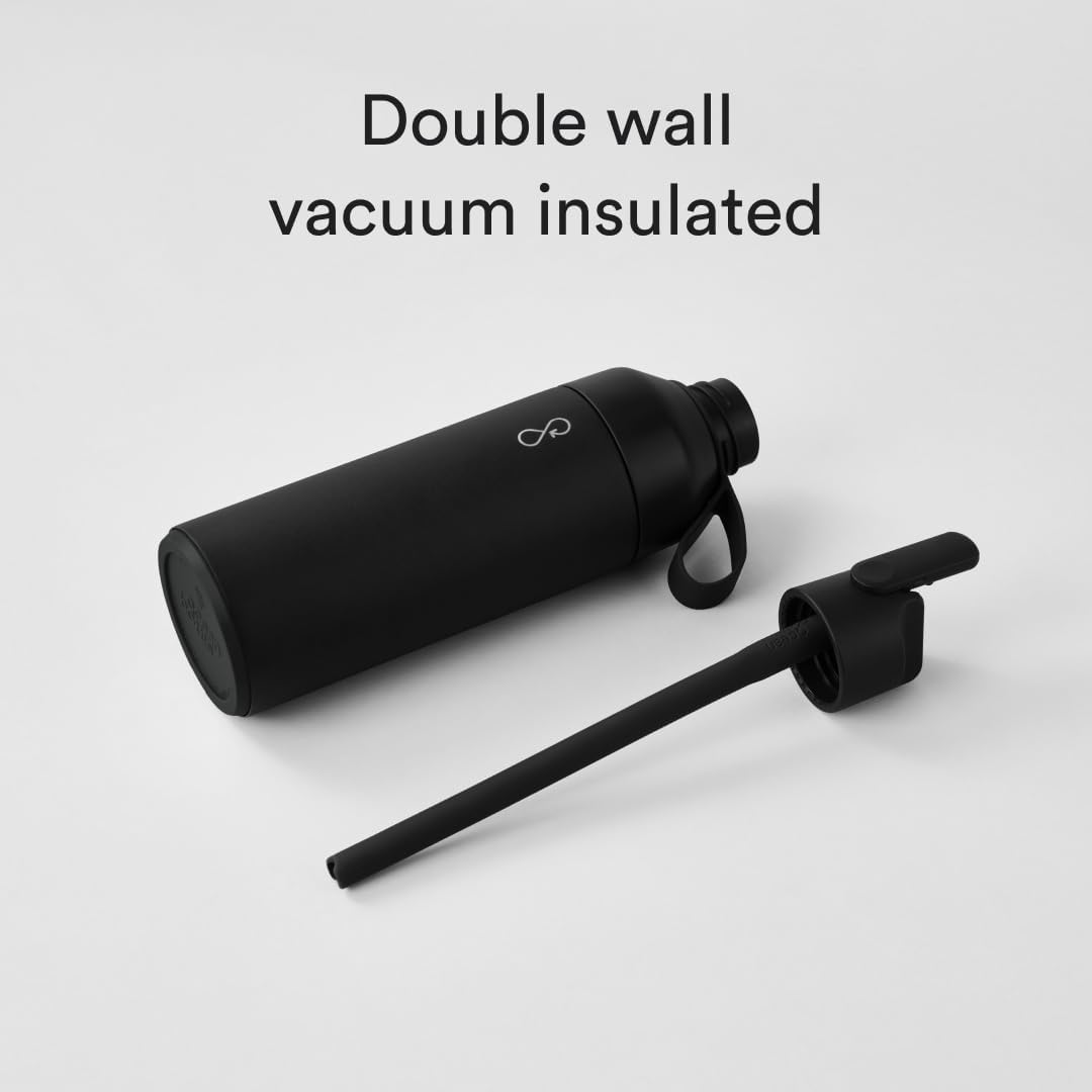 Ocean Bottle Go 17 oz | Stainless Steel Water Bottle | Reusable & Sustainable | Keeps Drinks Cold & Hot | Eco Friendly Gift (Obsidian Black) - Image 3