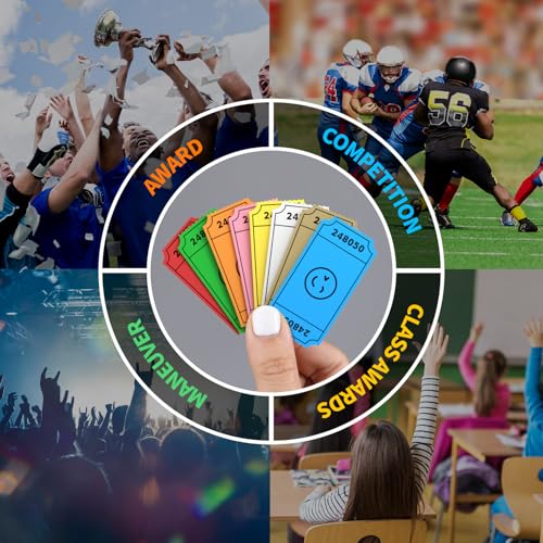 image for Methdic 1000 Smile Raffle Tickets Red, Single Roll, Ticket for Events,