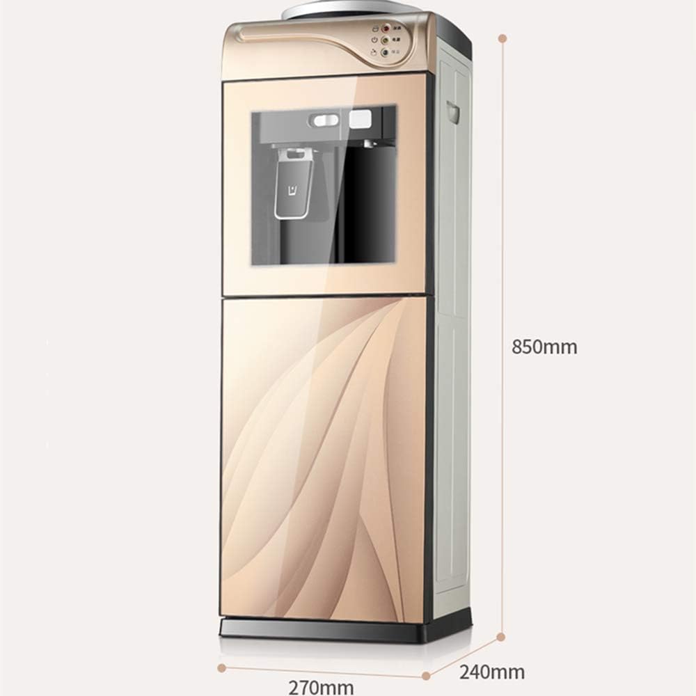 Vertical Drinking Fountain Safe Child Lock Push Cup for Water Stainless Steel Inner Tank Tempered Glass Plate Used for Cold and hot.