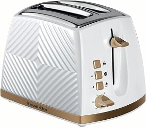 Russell Hobbs Groove 2 Slice Toaster (High Lift, Extra Wide Slots, 6 Browning levels, Frozen/Cancel/Reheat function – Illu…