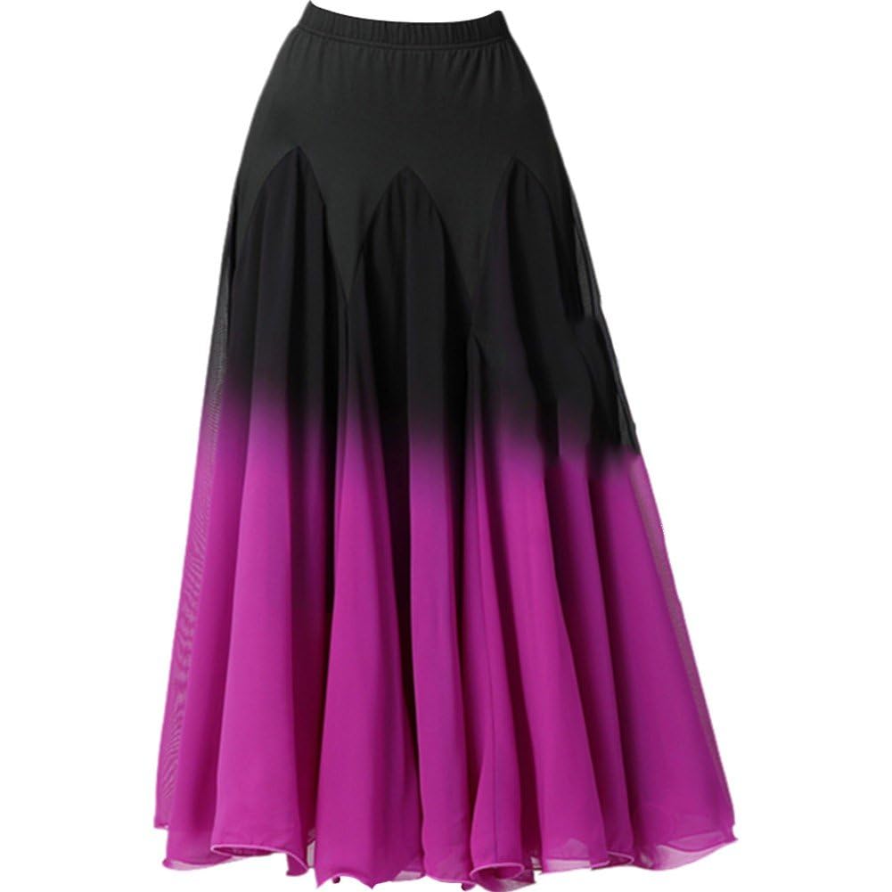 Jupe Longue De Danse De Salon pour Femmes, Jupe De Danse Flamenco, Jupe Pivotante Dégradée, Costumes De Danse du Ventre pour Pratique De Danse Moderne
