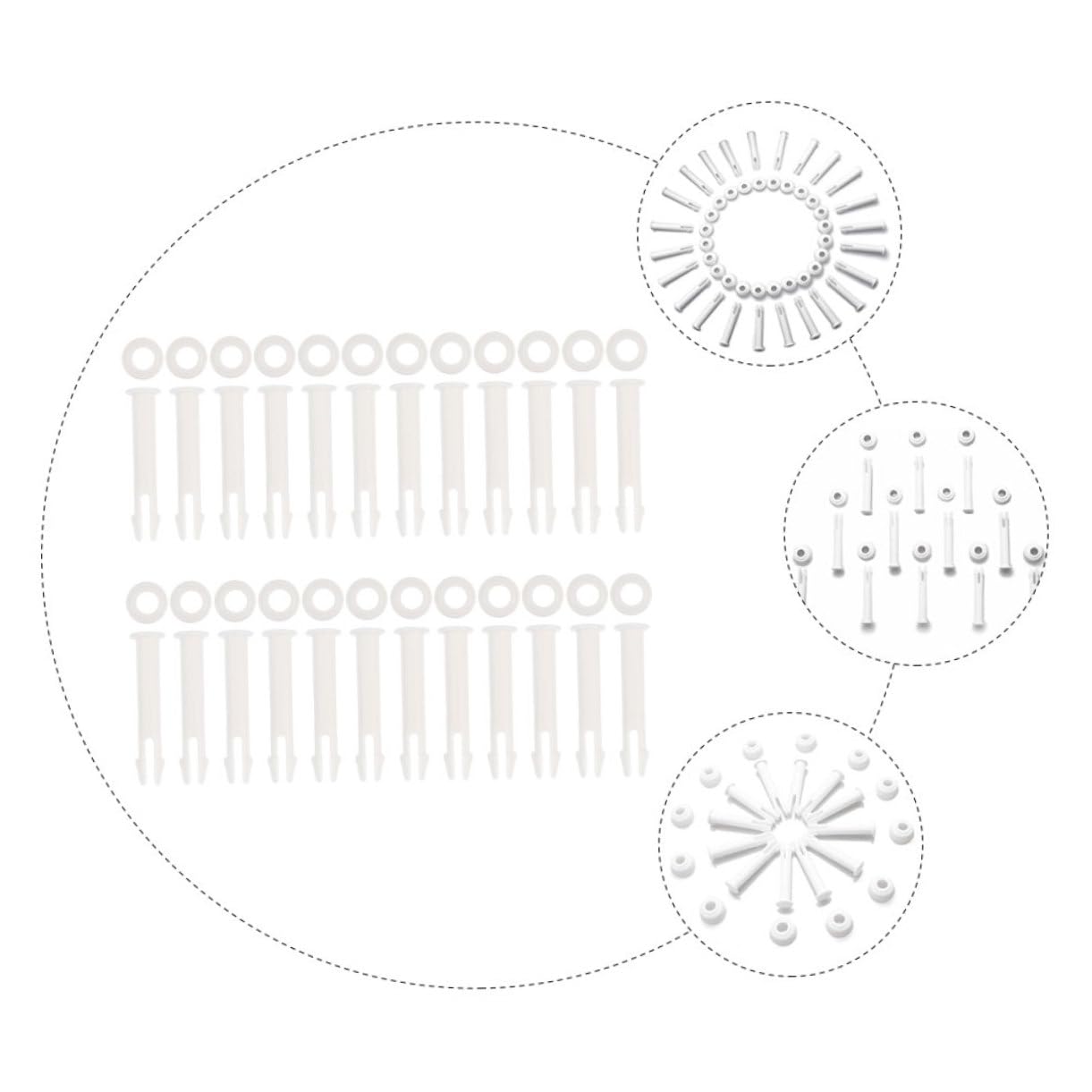 Sosoport 48piezas Conector para Piscina Pasadores De Plástico para Adaptadores De Piscina Accesorios para Desmontables y Hinchables