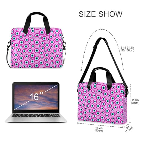 Maletín bandolera para laptop 15.6" rosa miniatura 5