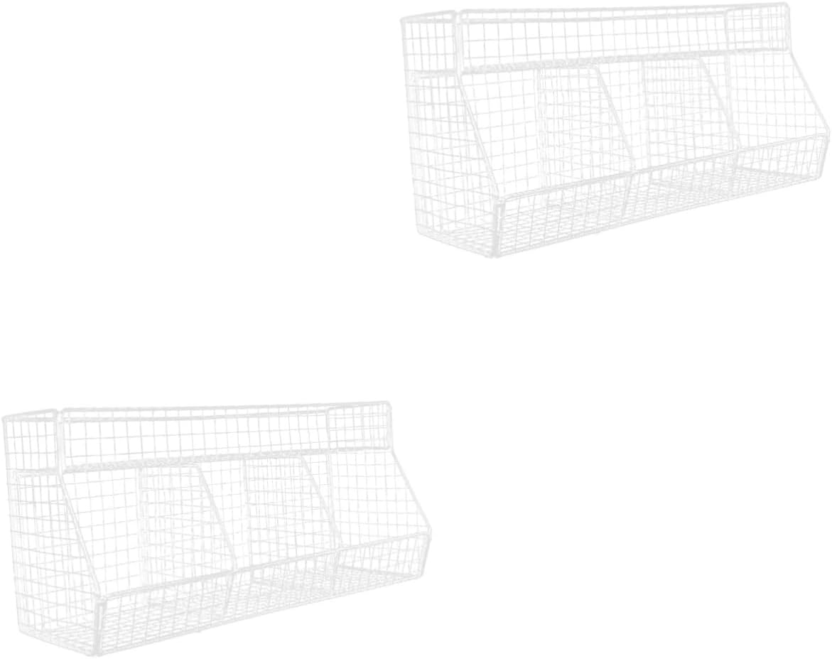 Garneck 2pcs Wall-mounted Kitchen Storage Basket Nail Organizer for Fruits Vegetables Kitchen Sundries Versatile Three-compartment Design for Easy Access and Organization
