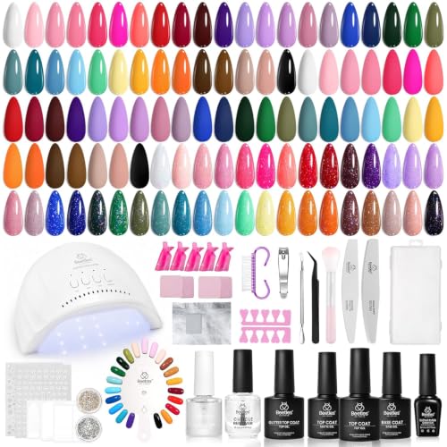 Beetles Gel Nail Polish Kit with UV Light, 68 Pcs...