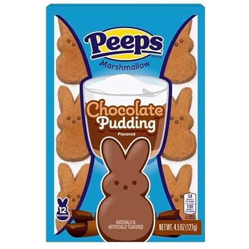Peeps Marshmallow Candy Bunnies - Chocolate Pudding: 12-Piece Pack