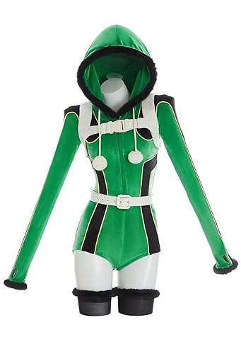 Micotaku Officially Licensed My Hero Academia Women's Tsuyu Asui Loungewear Set Cosplay Homewear - Green - X-Large